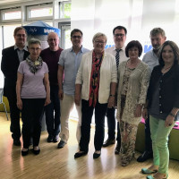 Die SPD-Kandidaten mit Vorstandsmitgliedern des VdK